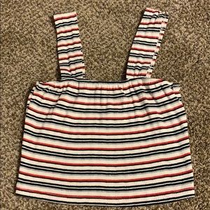 striped crop tank top